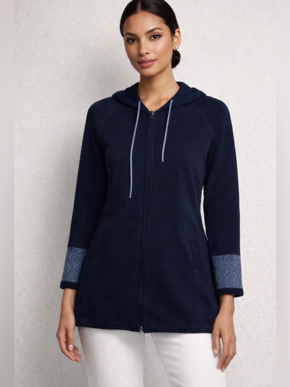 Cynthia Rowley Hooded Zip-Front Sweater